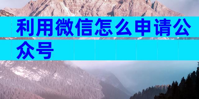利用微信怎么申请公众号