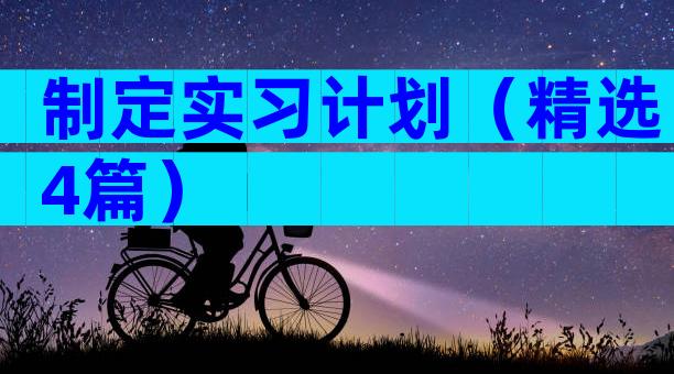 制定实习计划（精选4篇）