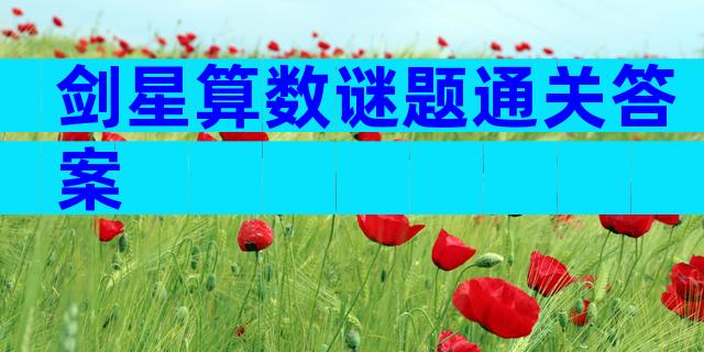 剑星算数谜题通关答案