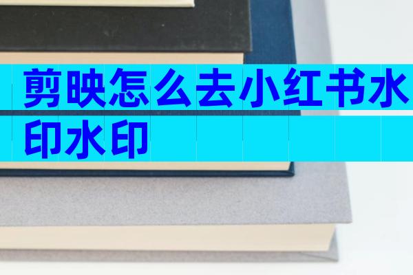 剪映怎么去小红书水印水印