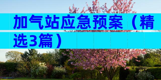 加气站应急预案（精选3篇）