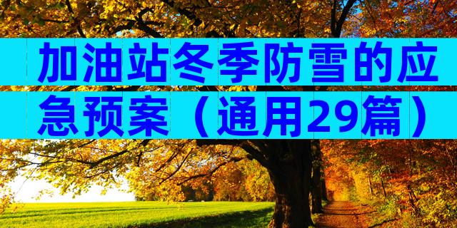 加油站冬季防雪的应急预案（通用29篇）