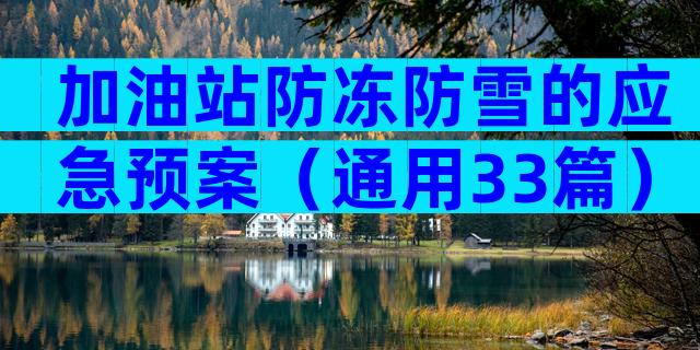 加油站防冻防雪的应急预案（通用33篇）