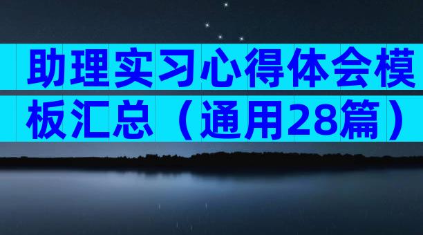 助理实习心得体会模板汇总（通用28篇）