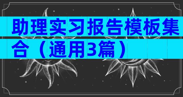 助理实习报告模板集合（通用3篇）