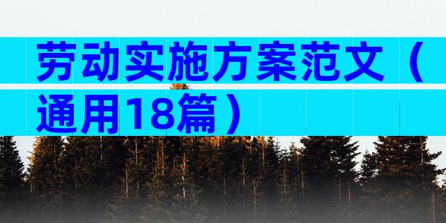 劳动实施方案范文（通用18篇）