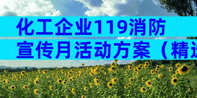 化工企业119消防宣传月活动方案（精选29篇）
