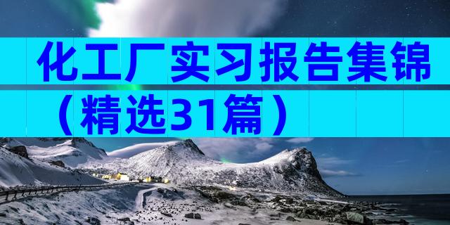 化工厂实习报告集锦（精选31篇）