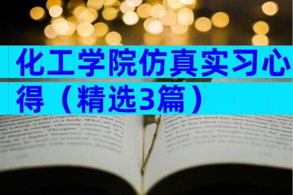 化工学院仿真实习心得（精选3篇）