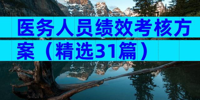 医务人员绩效考核方案（精选31篇）