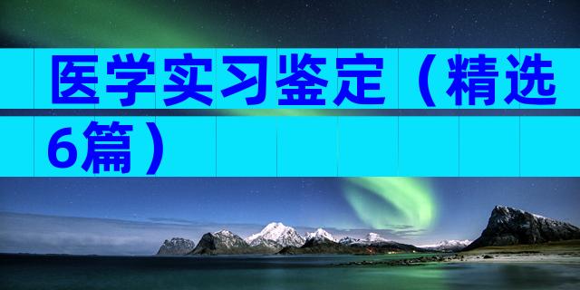 医学实习鉴定（精选6篇）