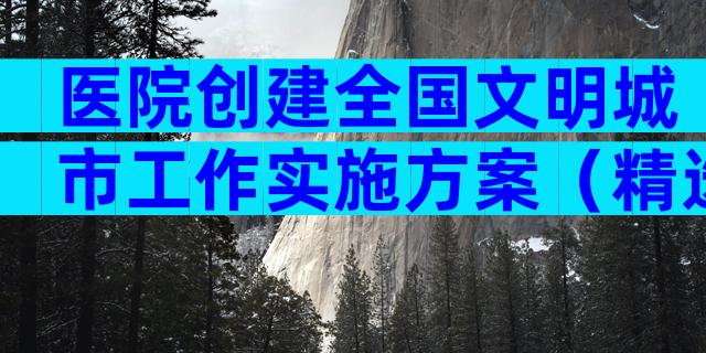 医院创建全国文明城市工作实施方案（精选16篇）