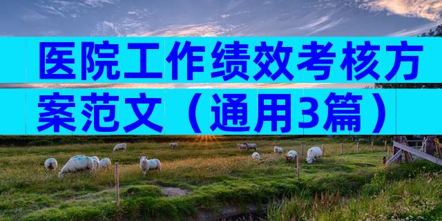 医院工作绩效考核方案范文（通用3篇）