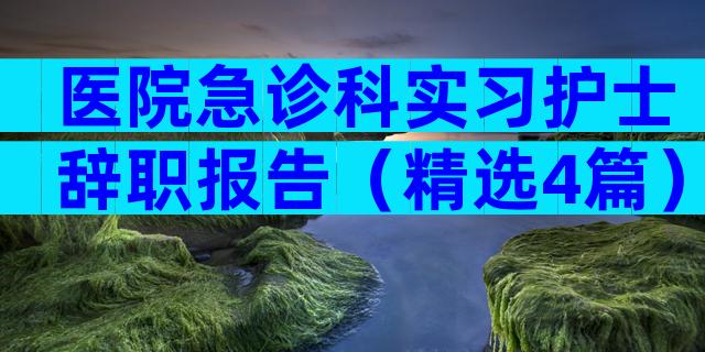 医院急诊科实习护士辞职报告（精选4篇）