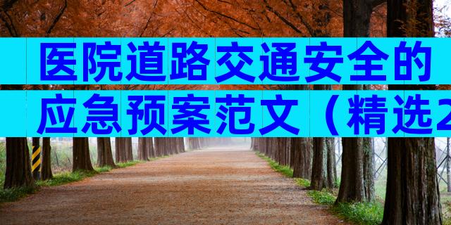 医院道路交通安全的应急预案范文（精选29篇）