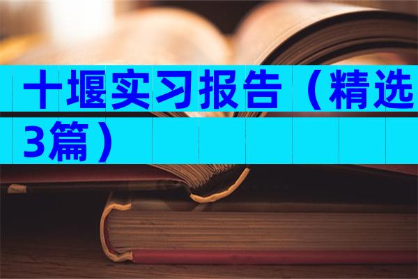 十堰实习报告（精选3篇）