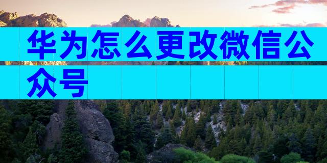 华为怎么更改微信公众号