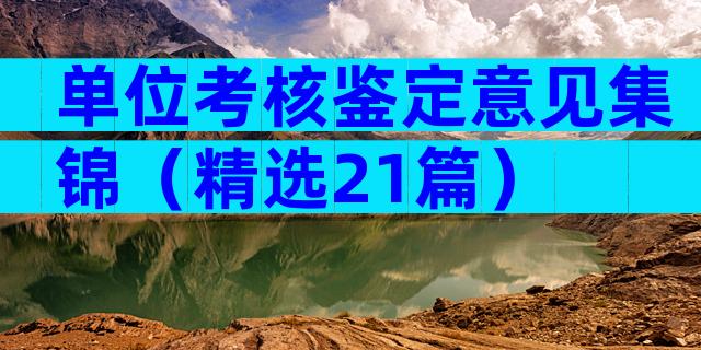 单位考核鉴定意见集锦（精选21篇）