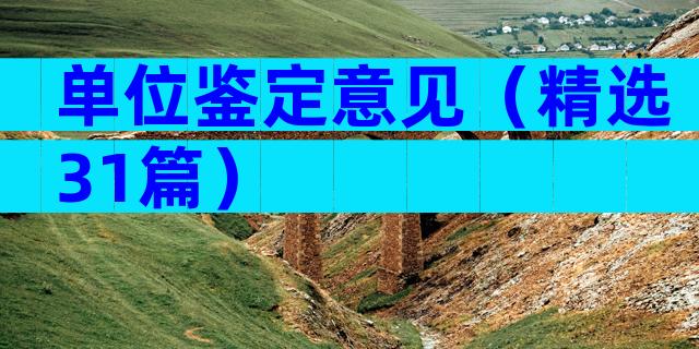 单位鉴定意见（精选31篇）