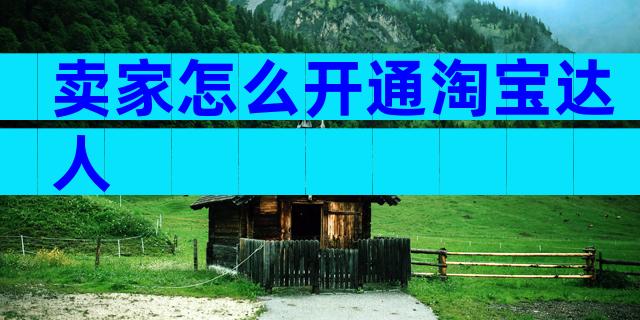 卖家怎么开通淘宝达人