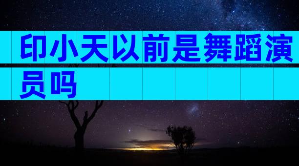 印小天以前是舞蹈演员吗