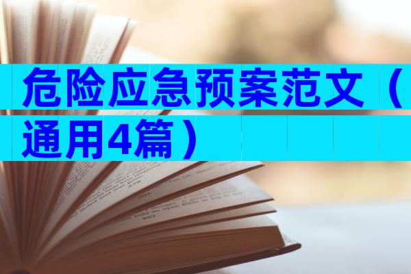 危险应急预案范文（通用4篇）