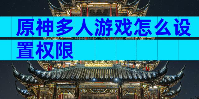 原神多人游戏怎么设置权限
