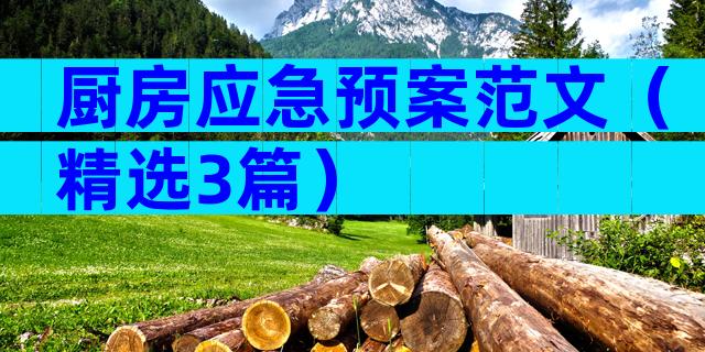 厨房应急预案范文（精选3篇）