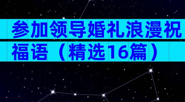 参加领导婚礼浪漫祝福语（精选16篇）