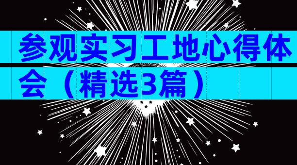 参观实习工地心得体会（精选3篇）