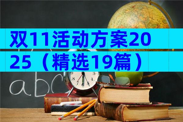 双11活动方案2025（精选19篇）