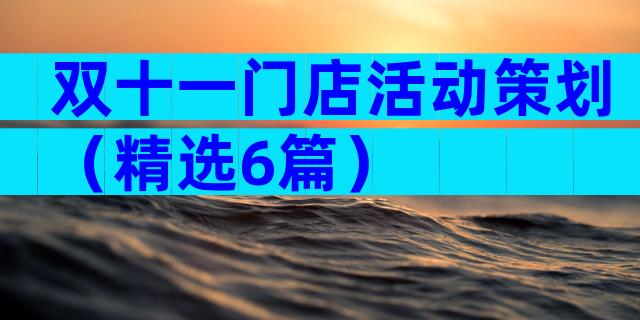 双十一门店活动策划（精选6篇）