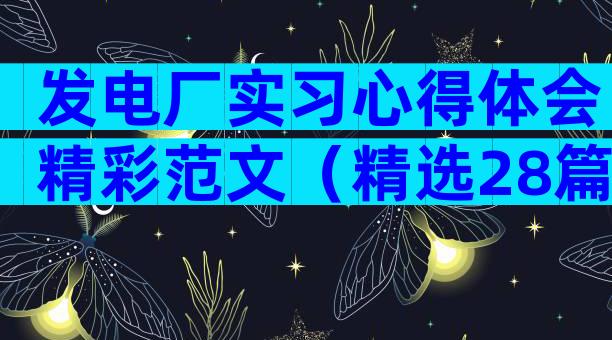发电厂实习心得体会精彩范文（精选28篇）