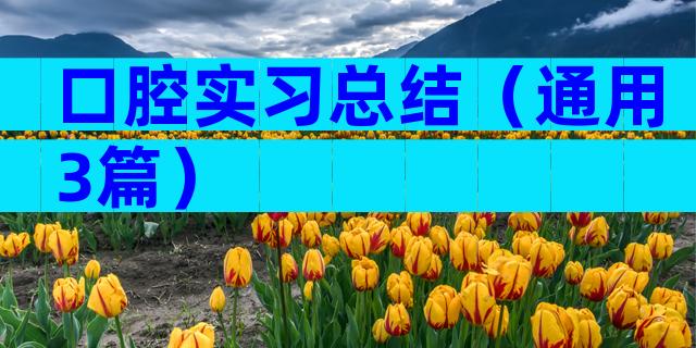 口腔实习总结（通用3篇）