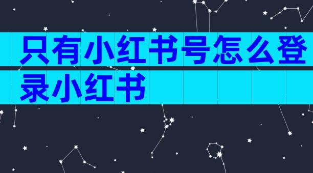 只有小红书号怎么登录小红书