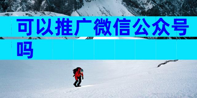 可以推广微信公众号吗