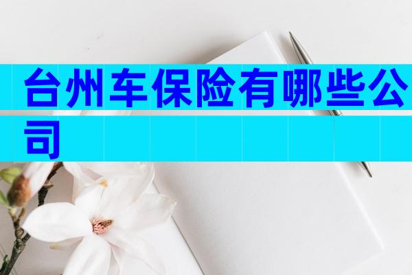 台州车保险有哪些公司