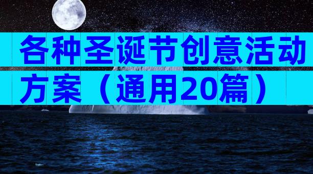 各种圣诞节创意活动方案（通用20篇）