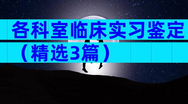 各科室临床实习鉴定（精选3篇）