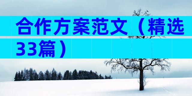 合作方案范文（精选33篇）