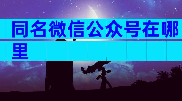 同名微信公众号在哪里