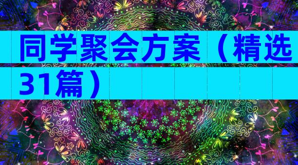 同学聚会方案（精选31篇）