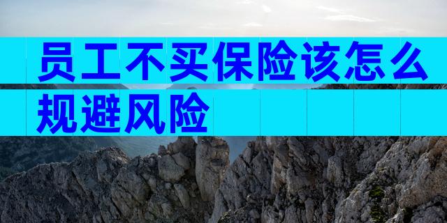 员工不买保险该怎么规避风险