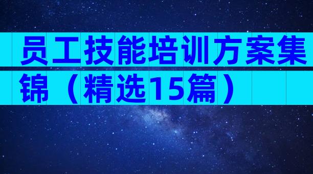 员工技能培训方案集锦（精选15篇）