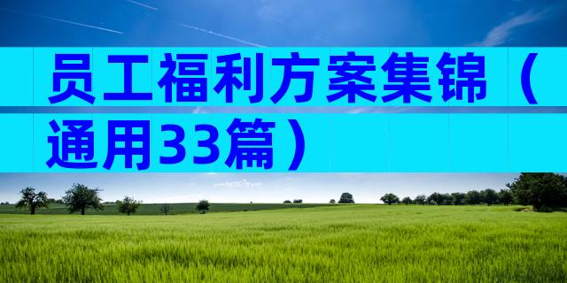 员工福利方案集锦（通用33篇）
