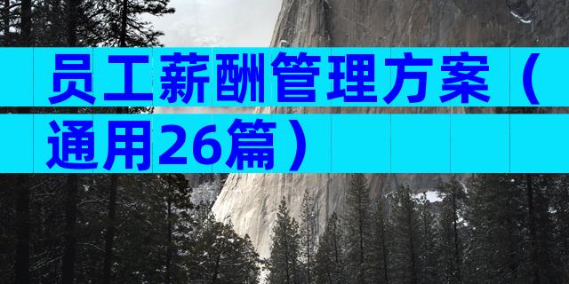 员工薪酬管理方案（通用26篇）