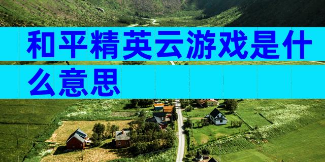 和平精英云游戏是什么意思