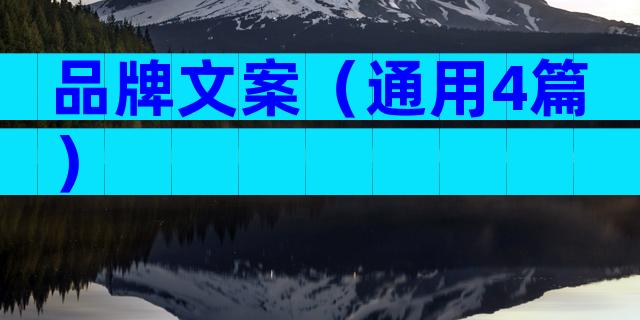 品牌文案（通用4篇）