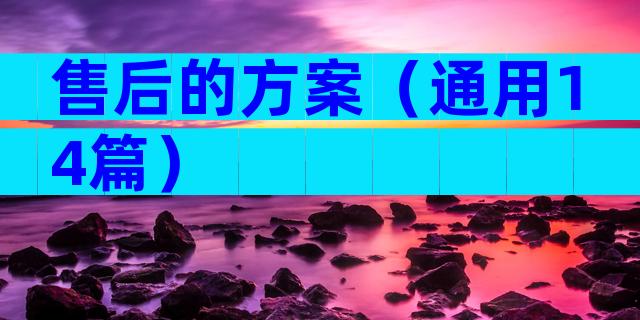 售后的方案（通用14篇）