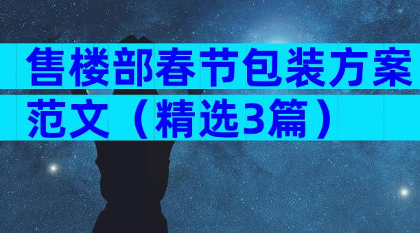 售楼部春节包装方案范文（精选3篇）